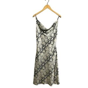 Thursdays Snakeskin Slip Midi Dress